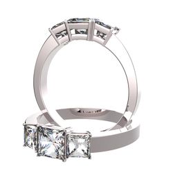 Trilogie-ring diamant 4 Krappen