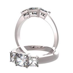 Trilogie-ring diamant 4 Krappen