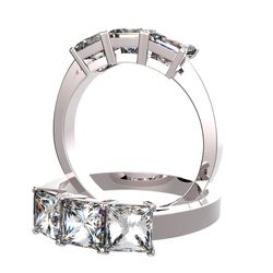 Trilogie-ring diamant 4 Krappen