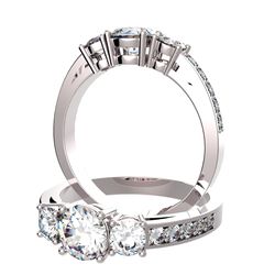Trilogie-ring diamant 4 Krappen