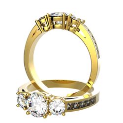 Trilogie-ring diamant 4 Krappen