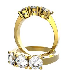 Trilogie-ring diamant 4 Krappen