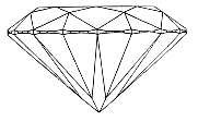 Diamant mit rundem Brillantschliff im Profil Diamant mit rundem Brillantschliff im Profil