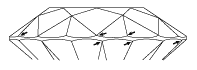 Seitlicher Versatz der Krone und des Unterteils diamanten Seitlicher Versatz der Krone und des Unterteils diamanten