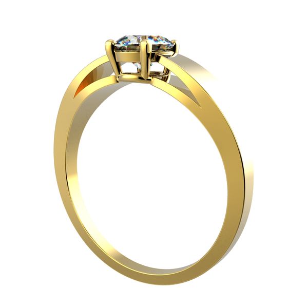 4 Prong-Einstellung Runder Diamantseite Stein Verlobungsring